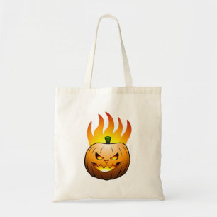 Bolso De Tela Halloween con Jack O'lantern ardiente