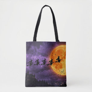 Bolso De Tela Halloween con Luna y Bruja