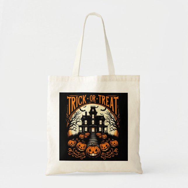 Bolso De Tela Halloween con trucos (Frente)