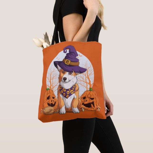 Bolso De Tela Halloween Corgi (Detalle)