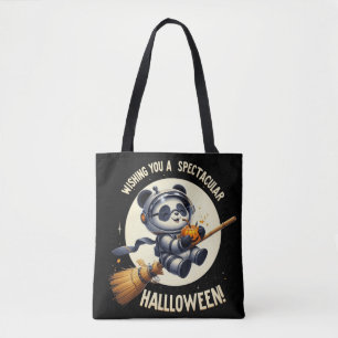 Bolso De Tela Halloween cósmico: Astronauta Panda disfruta de la