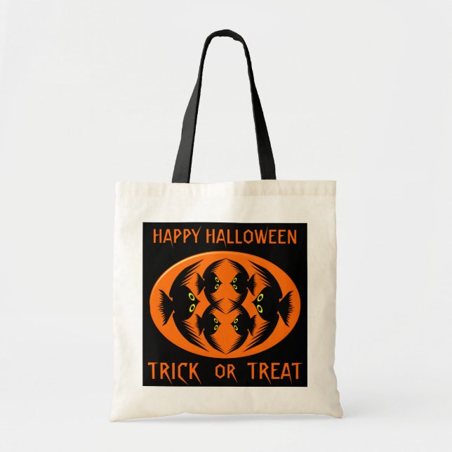 Bolso De Tela Halloween Crows Trick o Trek Bag (Frente)