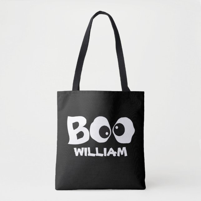 Bolso De Tela Halloween Curte Simple Whimsical Ghost Boo Eyes (Anverso)