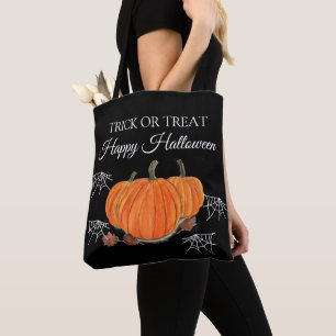 Bolso De Tela Halloween Cute Calabaza Araña Negra Webs Modernas