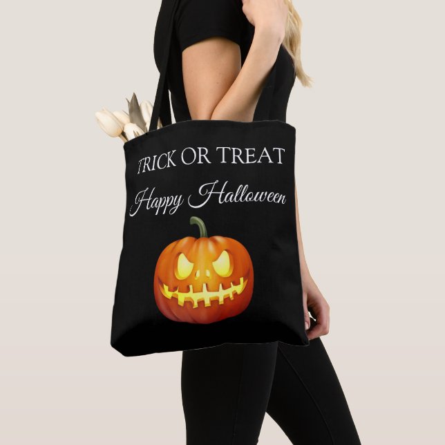 Bolso De Tela Halloween Cute Scary Spooky Pumpkin moderno (Detalle)