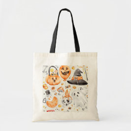 Bolso De Tela Halloween de acuarela caprichosa