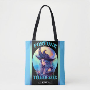 Bolso De Tela Halloween de bruja azul retro
