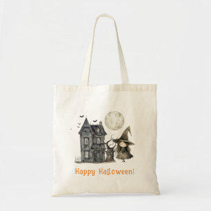Bolso De Tela Halloween de bruja de la casa embrujada