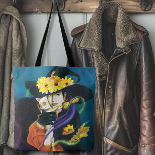 Bolso De Tela Halloween de bruja de perro de Chihuahua
