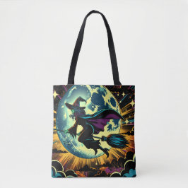 Bolso De Tela Halloween de bruja y luna llena