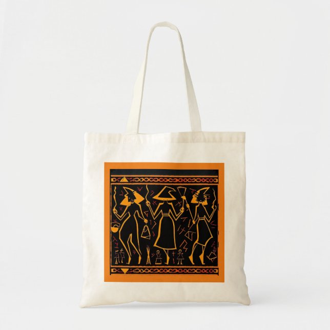 Bolso De Tela Halloween de brujas egipcias 4 (Frente)