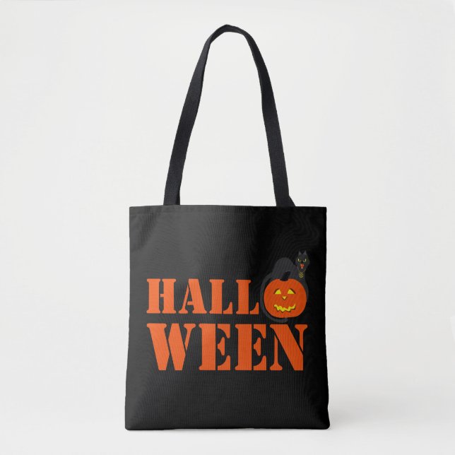 Bolso De Tela Halloween de calabaza (Anverso)