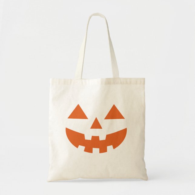 Bolso De Tela Halloween de calabaza de Jack O Lantern (Frente)