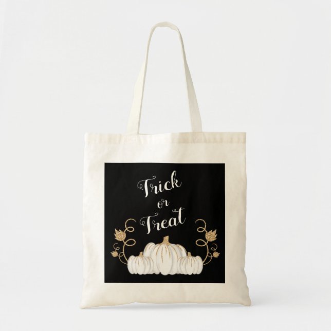 Bolso De Tela Halloween de Calabaza Negra Cuta O Trata (Frente)