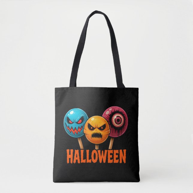 Bolso De Tela Halloween de dulces siniestros (Anverso)