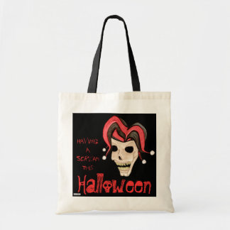 Bolso De Tela Halloween de Evil Jester Skull (Rojo)