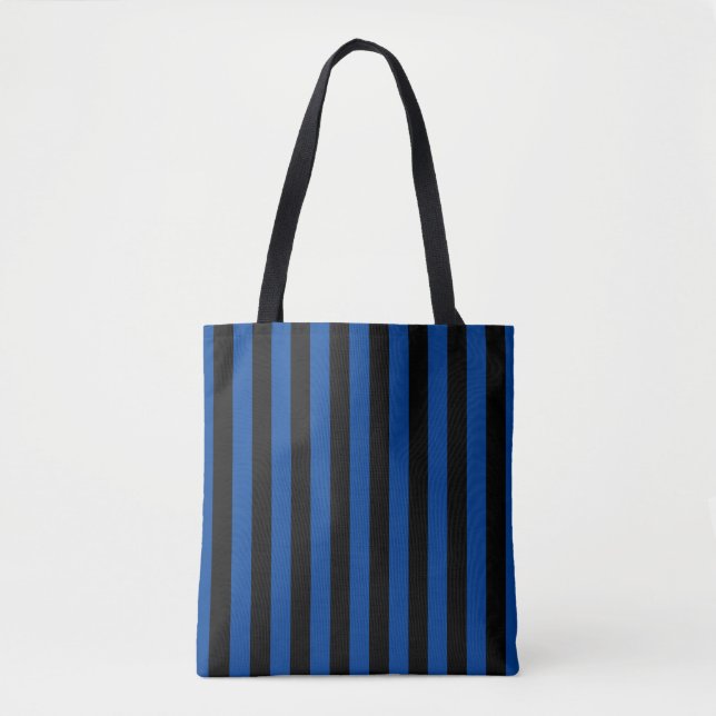 Bolso De Tela Halloween de franja vertical azul negra (Anverso)
