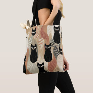 Bolso De Tela Halloween de gato negro boho