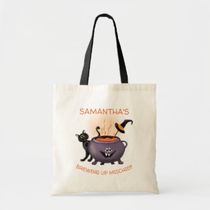 Bolso De Tela Halloween de gatos de travesura de preparación per