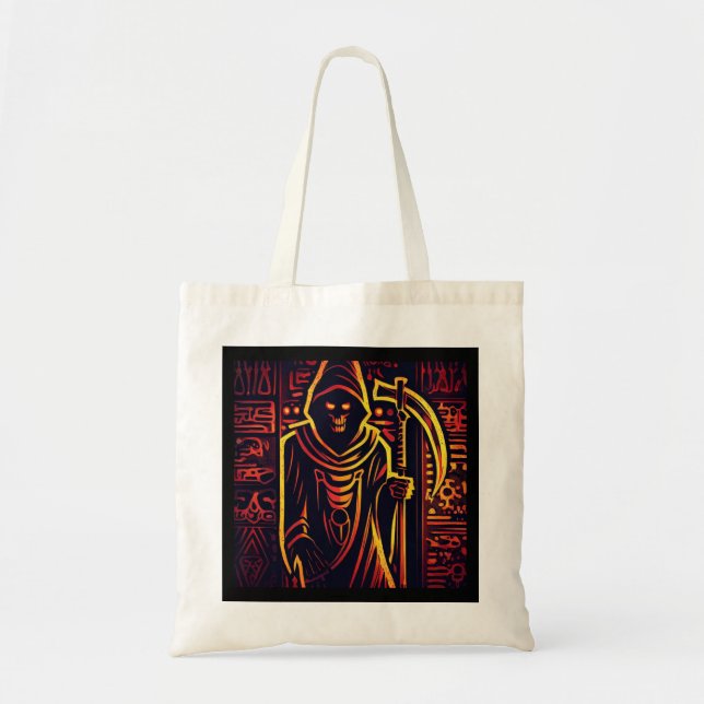 Bolso De Tela Halloween de Grim Reaper egipcio 3 (Frente)