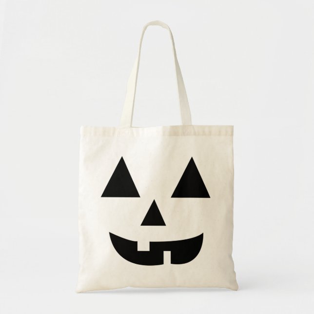 Bolso De Tela Halloween de la cara de calabaza (Frente)