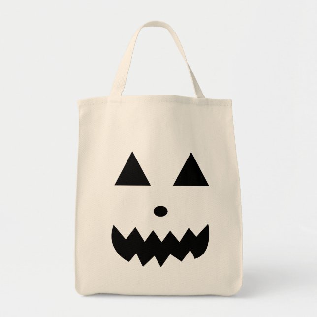 Bolso De Tela Halloween de la piel de calabaza (Frente)