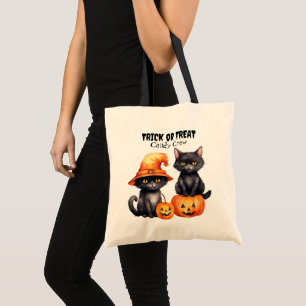 Bolso De Tela Halloween de la tripulación de Candy de Black Kitt