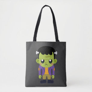 Bolso De Tela Halloween de Monstruo Frankenstein Verde