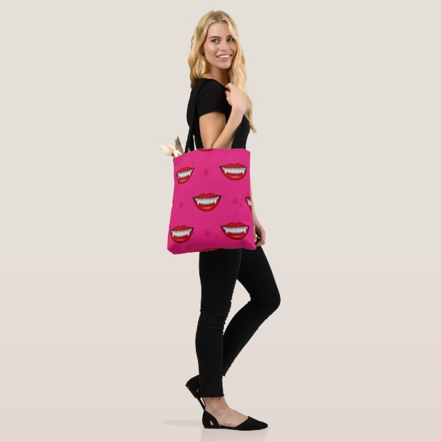 Bolso De Tela Halloween de vampiros rosados fantasmales (Puesto)