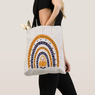 Bolso De Tela Halloween del arcoiris negro y naranja