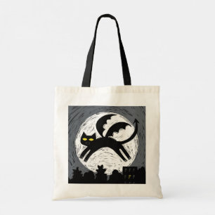 Bolso De Tela Halloween Demoncat y Trick-or-Treth Bag