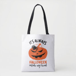 Bolso De Tela Halloween Dentro De Mi Cabeza Funny Jack O Lantern