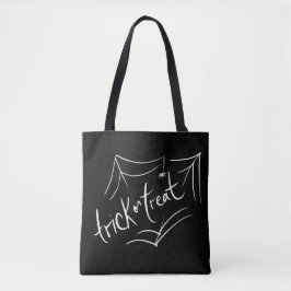 Bolso De Tela Halloween Dibujado a Mano Truco o Trato Negro