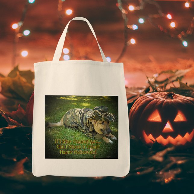 Bolso De Tela Halloween Dog in Camouflage (Halloween Dog in Camouflage Tote Bag)
