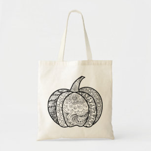 Bolso De Tela Halloween doodles boho zentangles pumpkins Autumn