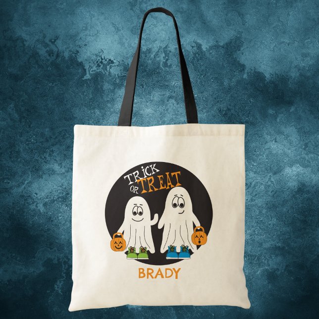 Bolso De Tela Halloween Dos Chicas Fantasmas Besties Personaliza (Subido por el creador)