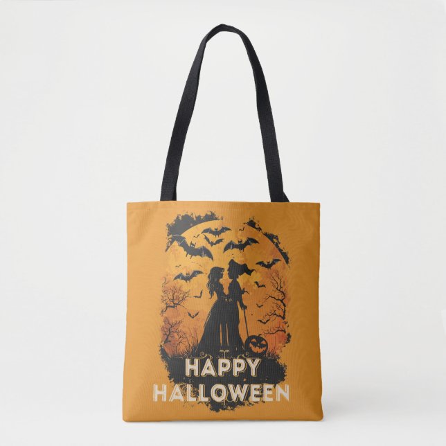 Bolso De Tela Halloween-Duo im Mondlicht (Anverso)