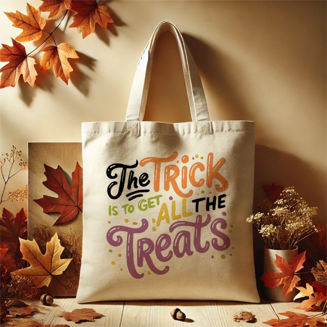 Bolso De Tela Halloween "El truco es todo tratamiento" (The perfect tote bag this halloween for all your happy haunting!)