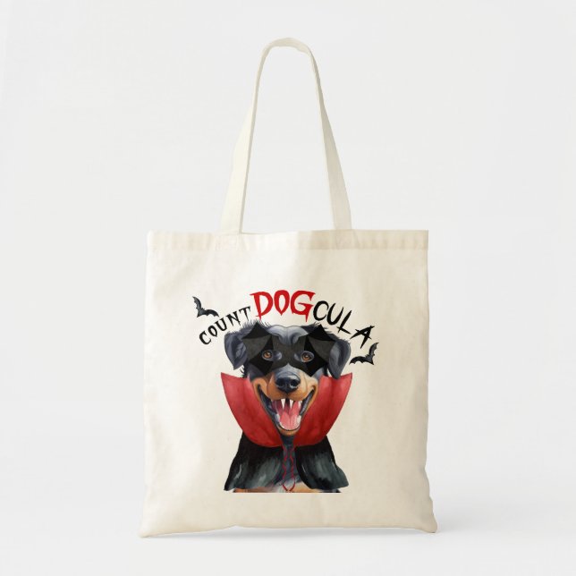 Bolso De Tela Halloween en Beauceron Vampire Perro Trick o Trate (Frente)