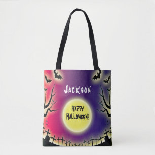 Bolso De Tela Halloween en el césped de fantasía