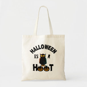 Bolso De Tela Halloween es un búho y calabazas aterradoras
