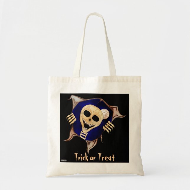 Bolso De Tela Halloween (Escapando del Skeleton) (Frente)