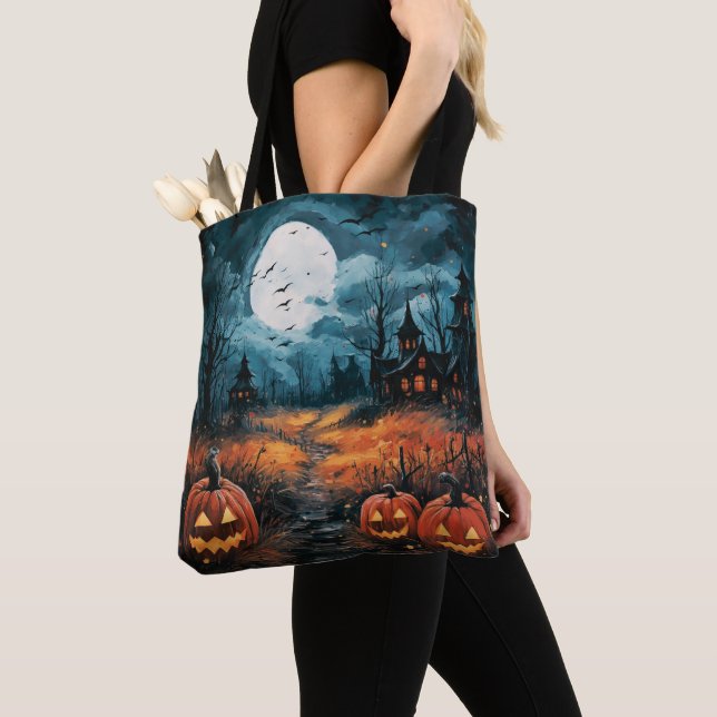 Bolso De Tela Halloween espeluznante y embrujada (Detalle)