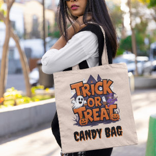 Bolso De Tela Halloween: fantasmas y calabazas espeluznantes
