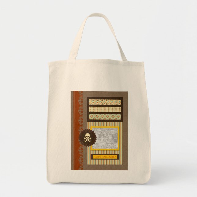 Bolso De Tela Halloween feliz (libro de recortes) (Frente)