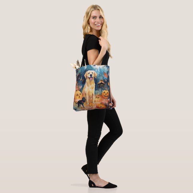 Bolso De Tela Halloween Finlandés Lappund Con Calabazas Temerosa (Puesto)