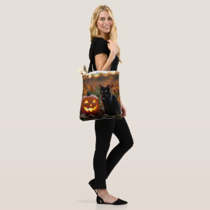 Bolso De Tela Halloween. Gato