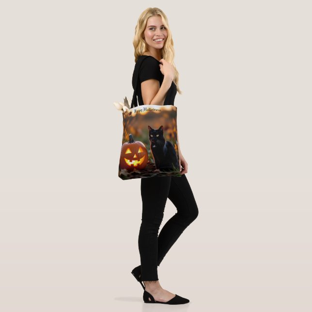 Bolso De Tela Halloween. Gato (Puesto)