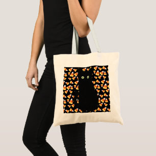 Bolso De Tela Halloween gato negro dulce maíz