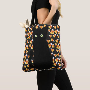 Bolso De Tela Halloween gato negro dulce maíz